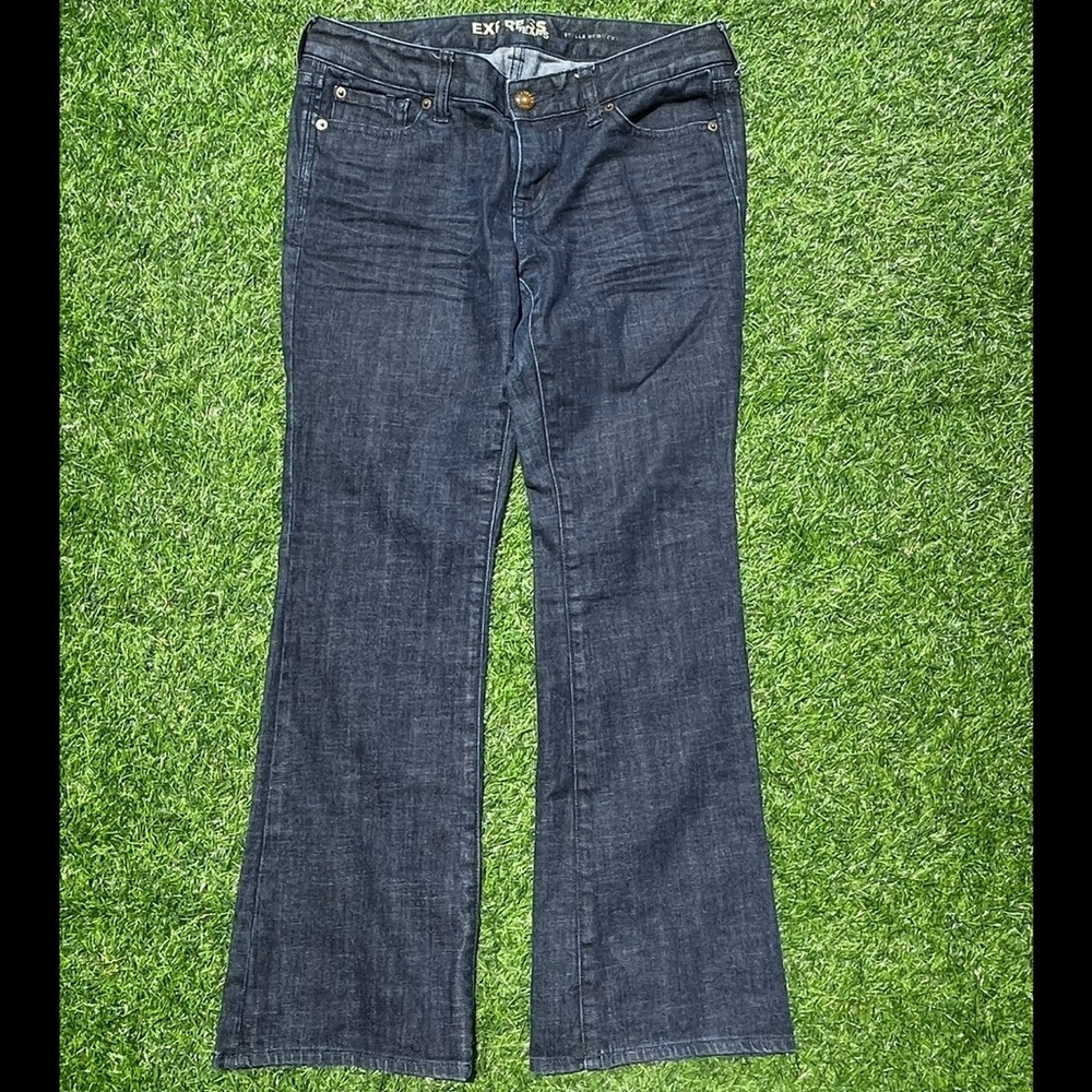 Y2K Express Stella Bootcut Jeans size 8S Preowned flare dark wash